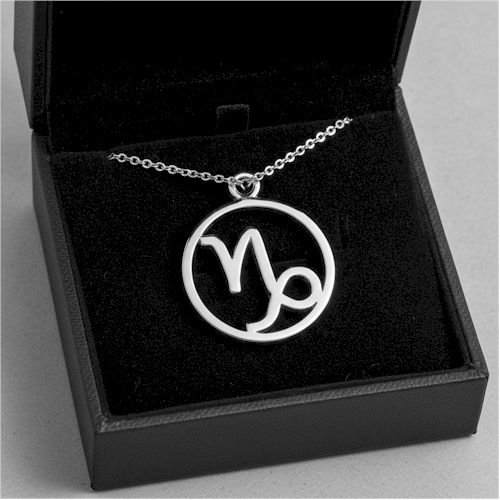 (image for) Capricorn Sterling Silver Pendant - 22mm
