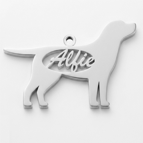 (image for) Sterling Silver Silhouette Pet Name Charm