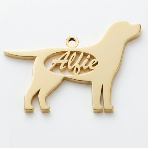 (image for) 9 Carat Gold Silhouette Pet Name Charm
