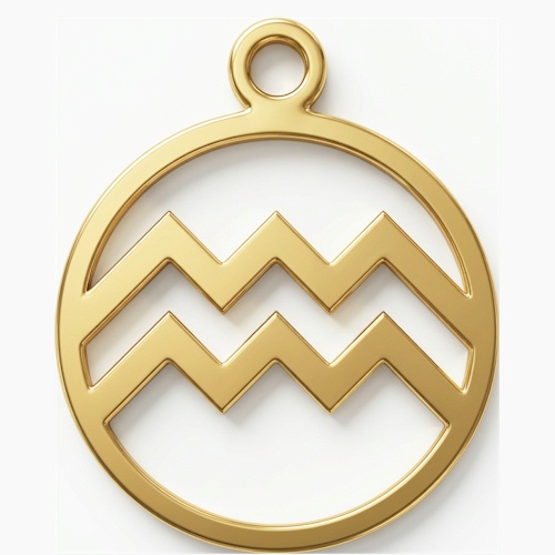 (image for) Aquarius 9-ct Gold Pendant - 20mm