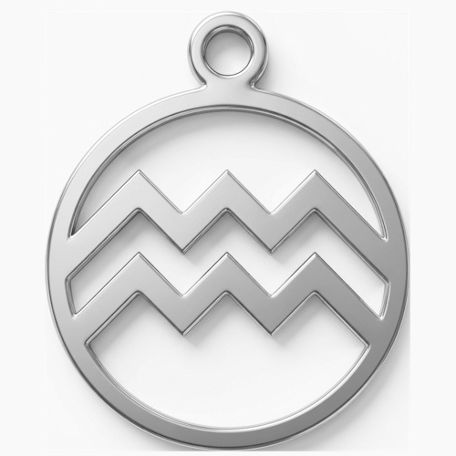 (image for) Aquarius Sterling Silver Pendant - 20mm