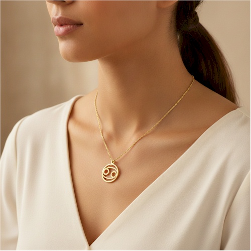 (image for) Cancer 9-ct Gold Pendant - 22mm