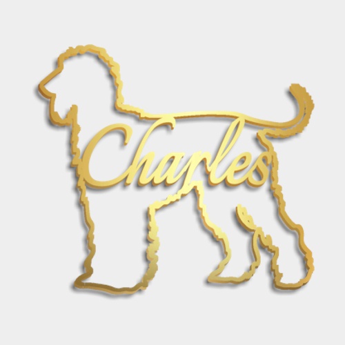 (image for) 9 Carat Gold Outline Pet Name Charm