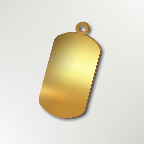 (image for) Dogtag 9 Carat Gold Pendant - 20mm