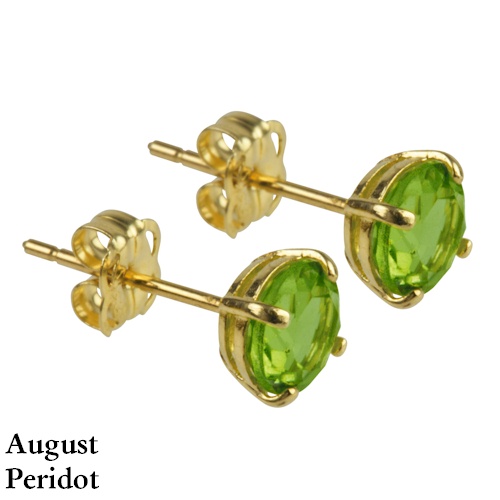 (image for) 9ct Gold Birthstone Earrings - August