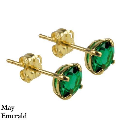 (image for) 9ct Gold Birthstone Earrings - May