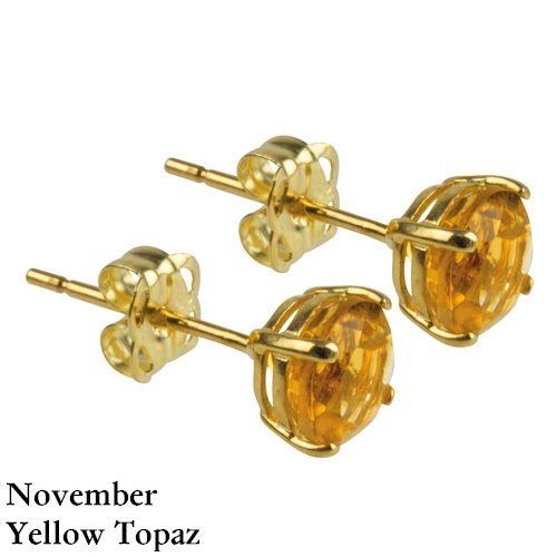 (image for) 9ct Gold Birthstone Earrings - November