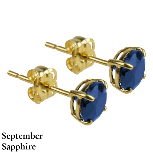 (image for) 9ct Gold Birthstone Earrings - September