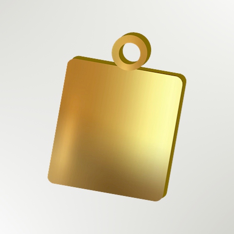 (image for) Square 9 Carat Gold Pendant - 20mm