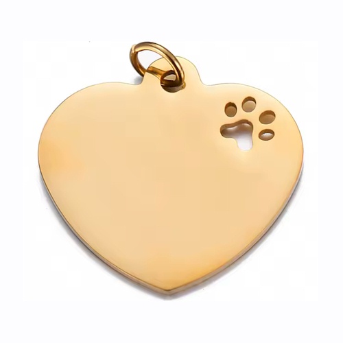 (image for) Gold-plated PVD Heart with Pawprint