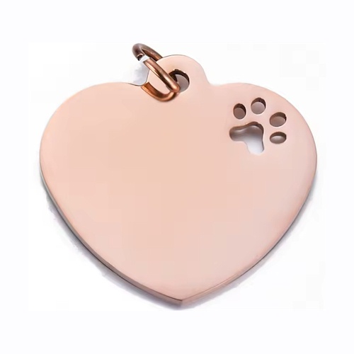 (image for) Rose Gold-plated PVD Heart with Pawprint