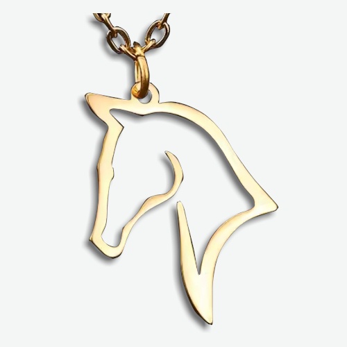 (image for) Gold-plated PVD Horse Outline Pendant