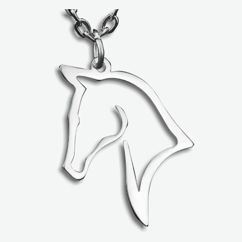 (image for) Polished Steel Horse Outline Pendant