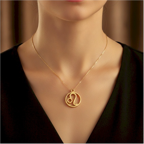 (image for) Leo 9-ct Gold Pendant - 22mm