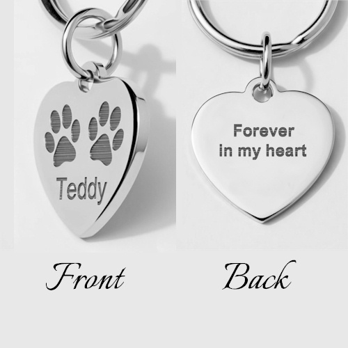 (image for) Polished Steel Heart Memorial Pendant