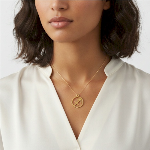 (image for) Sagittarius 9-ct Gold Pendant - 22mm