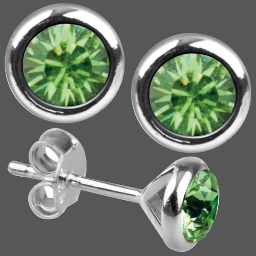 (image for) Silver Birthstone Earrings - August