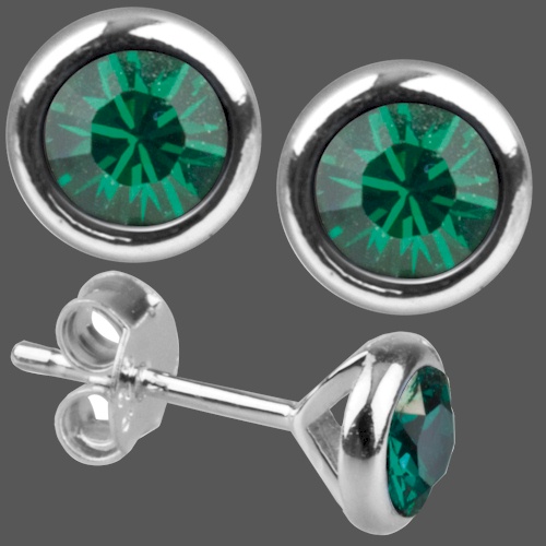 (image for) Silver Birthstone Earrings - May