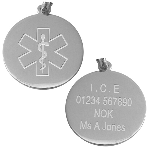 Medical Alert Silver Style-B - 22mm (image for) Medical Alert Silver Style-B - 22mm