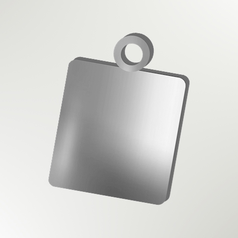 Square Sterling Silver Pendant - 20mm (image for) Square Sterling Silver Pendant - 20mm